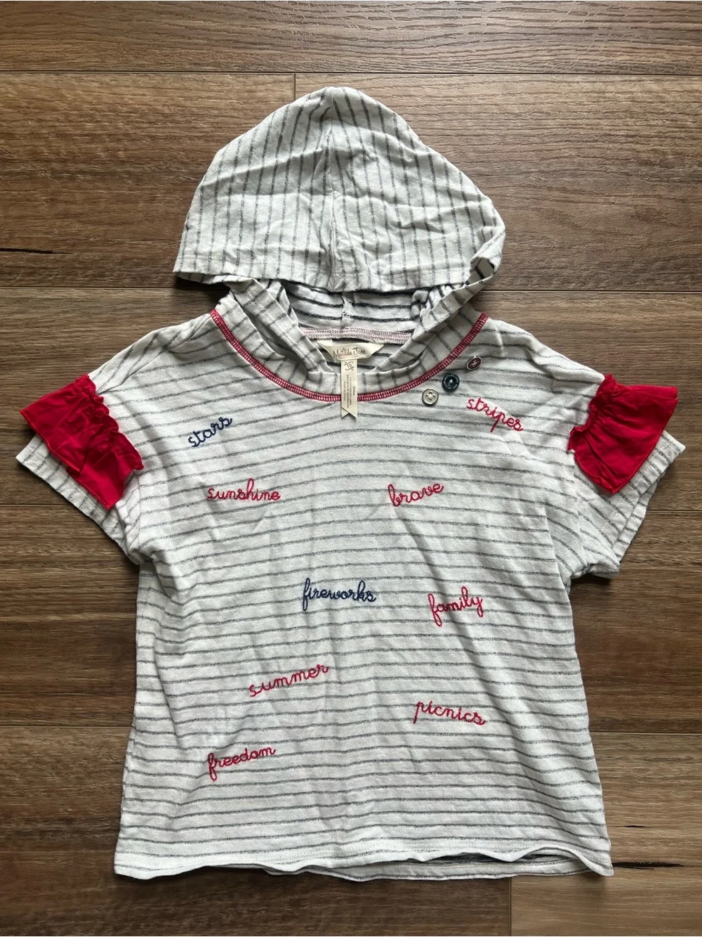 Matilda Jane Shorts and Striped Hoodie Set Girls sizes 8/10